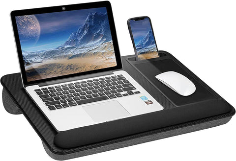 Portable Laptop Desk with Device Ledge Mouse Pad and Phone Holder