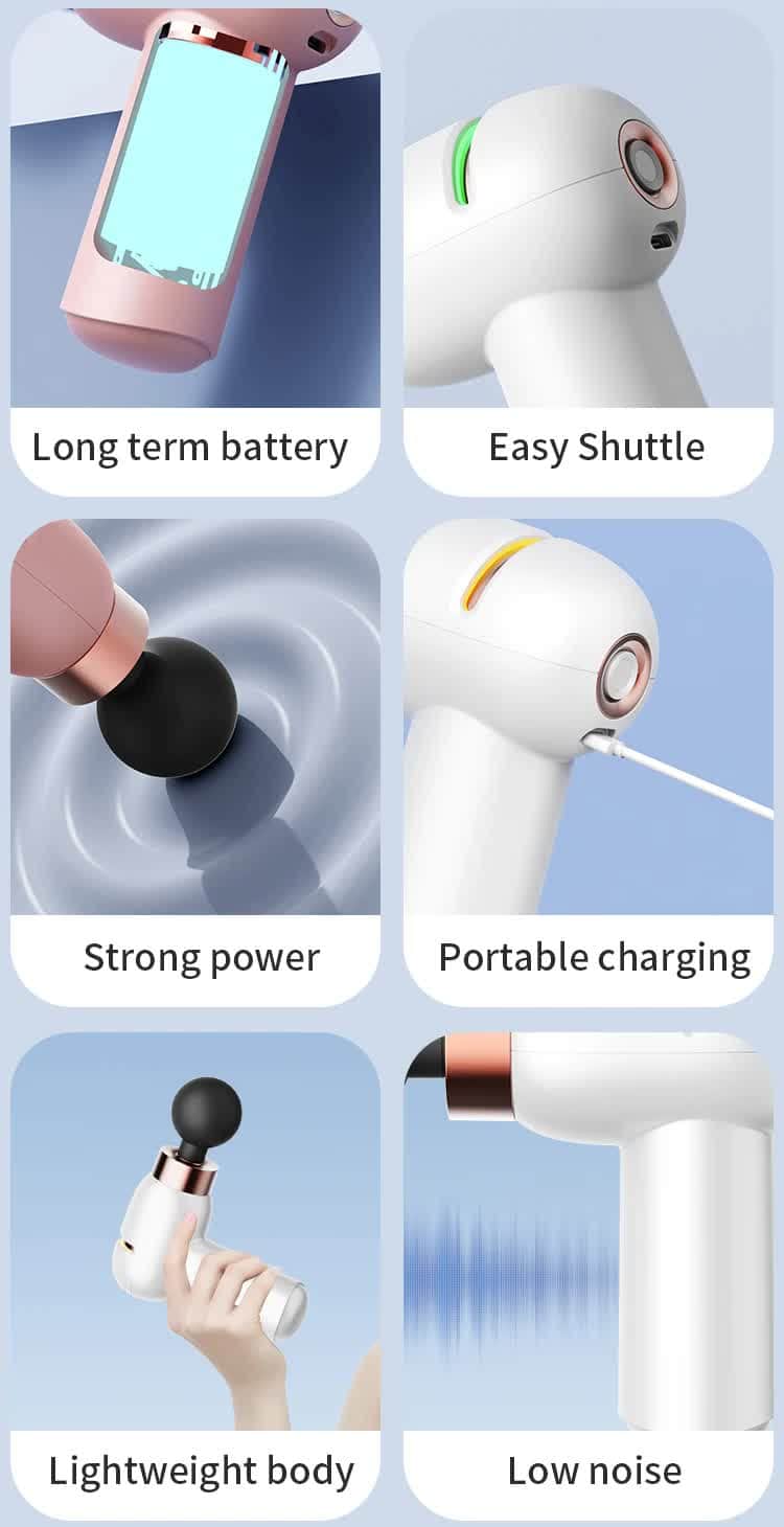 Portable Massage Gun - Quiet 6 Speeds