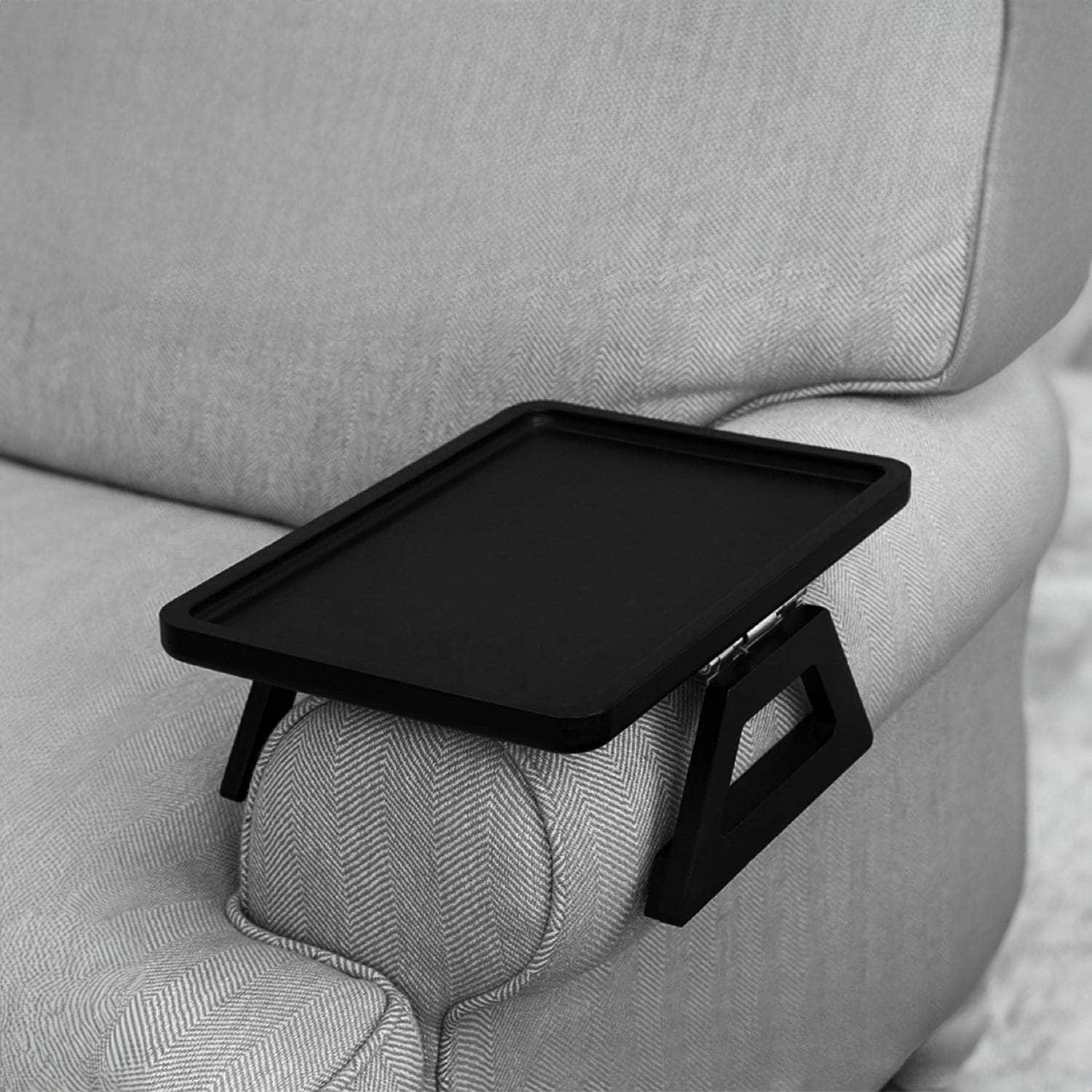 Portable Sofa Arm Tray For Wide Couches(Black)