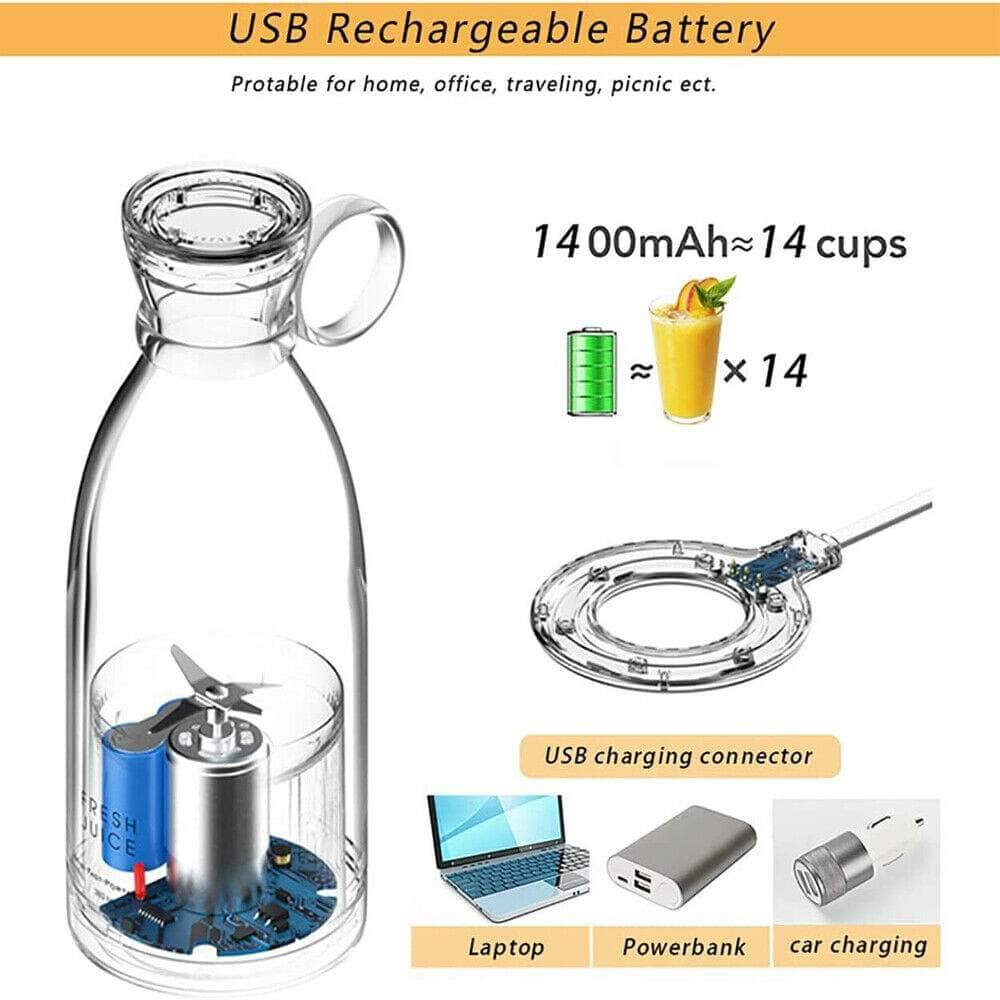 Portable USB Juice Extractors Electric Blender Fresh Fruit Smoothie Mixers White