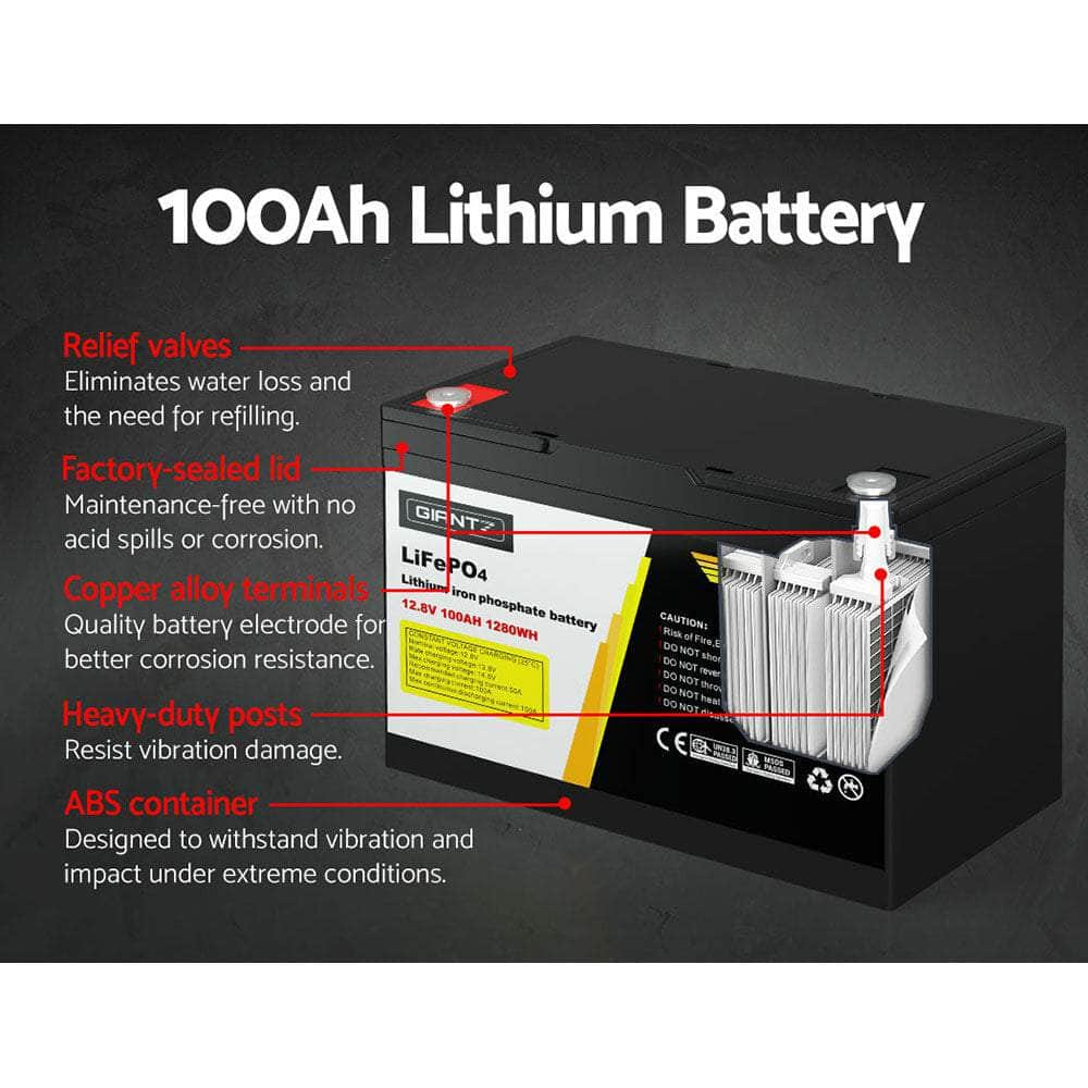 Powerful 100AH LiFePO4 Battery for Solar Camping Adventures