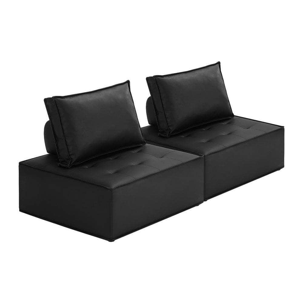 Pu Leather Sofa Couch Black