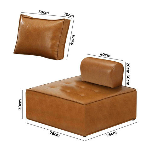 Pu Leather Sofa Couch Brown