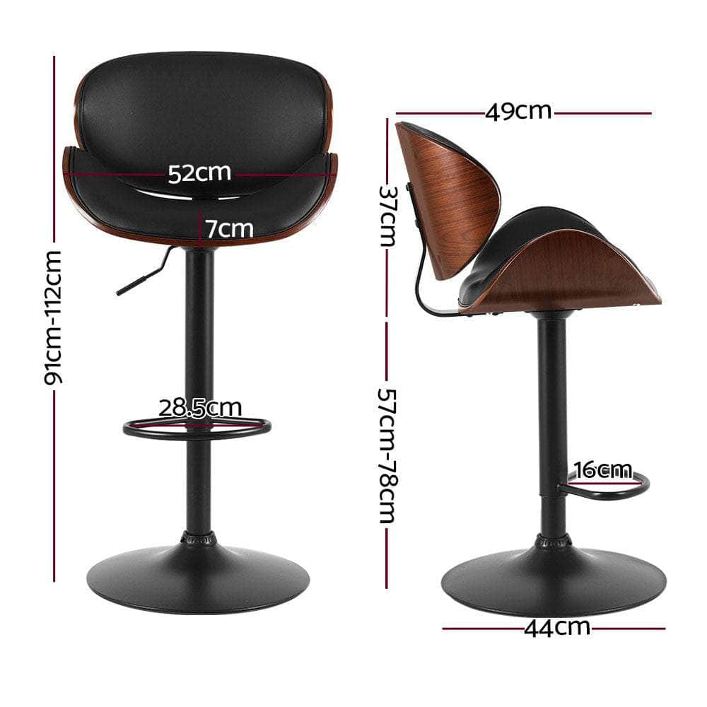 PU leather Swivel Gas Lift Kitchen Bar Stools-black