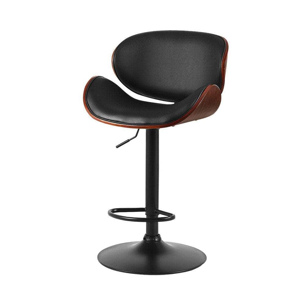 PU leather Swivel Gas Lift Kitchen Bar Stools-black