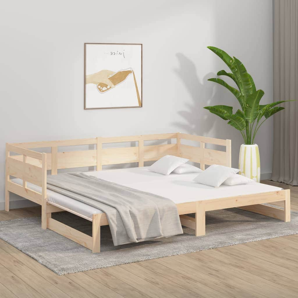 Pull-out Day Bed Solid Wood Pine Single Size