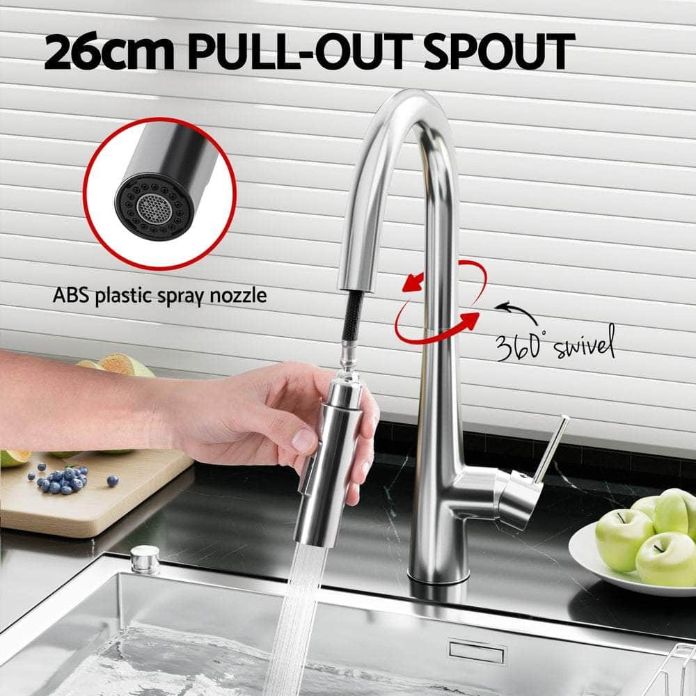 Pull Out Kitchen Mixer Tap - Swivel Rectangle/Round