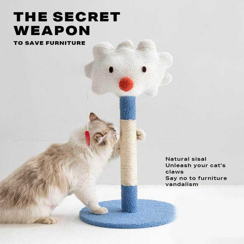 PurrfectPlay: Adorable Cat Scratching Post Toy Tree