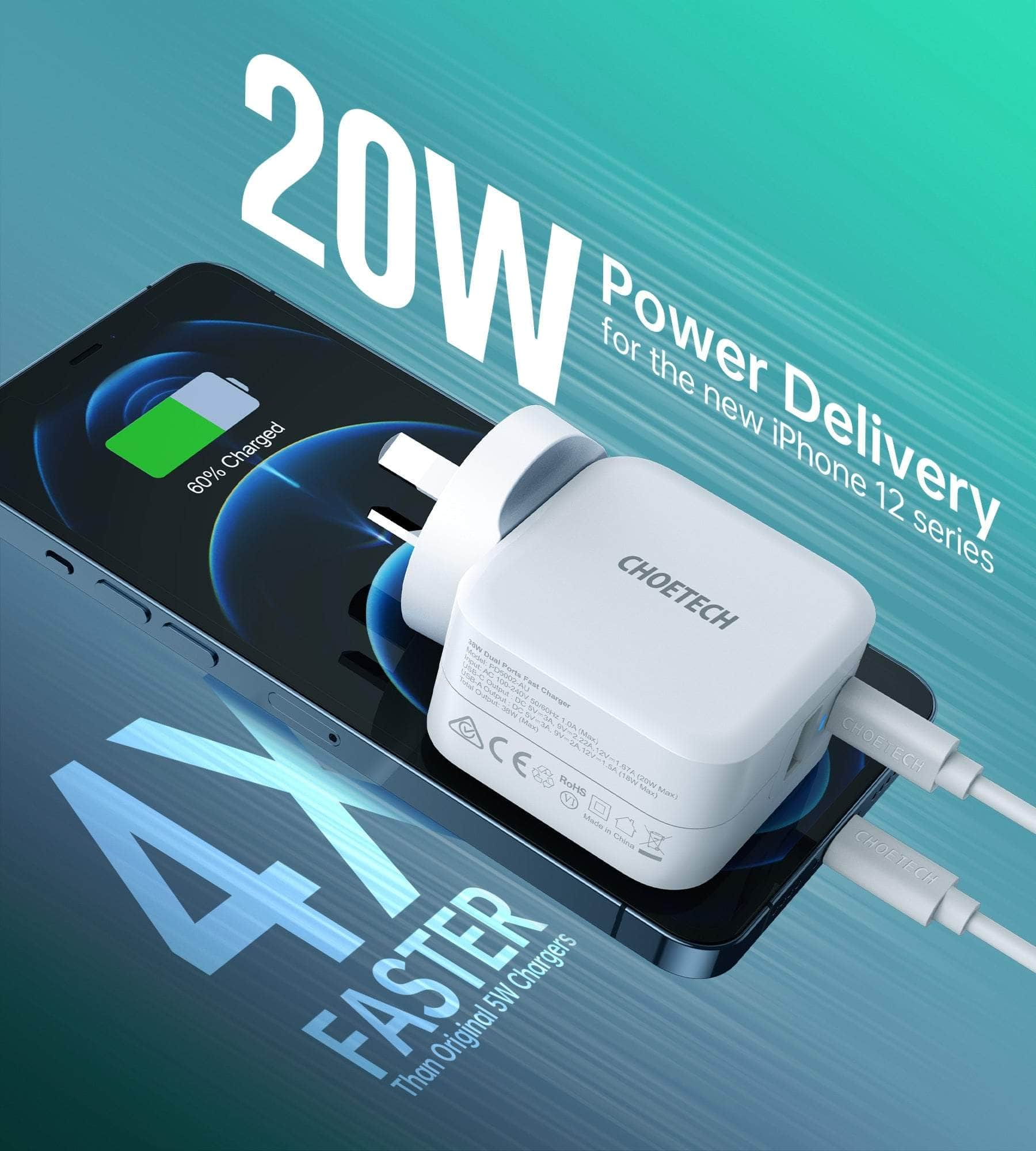 Qc3.0 18W + Pd 20W Fast Charger