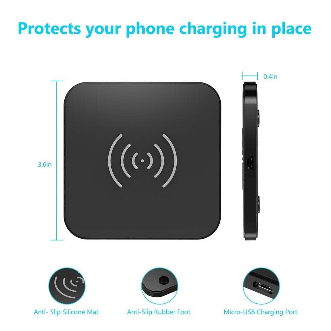 Qi Certified 10W/7.5W Fast Wireless Charger Pad