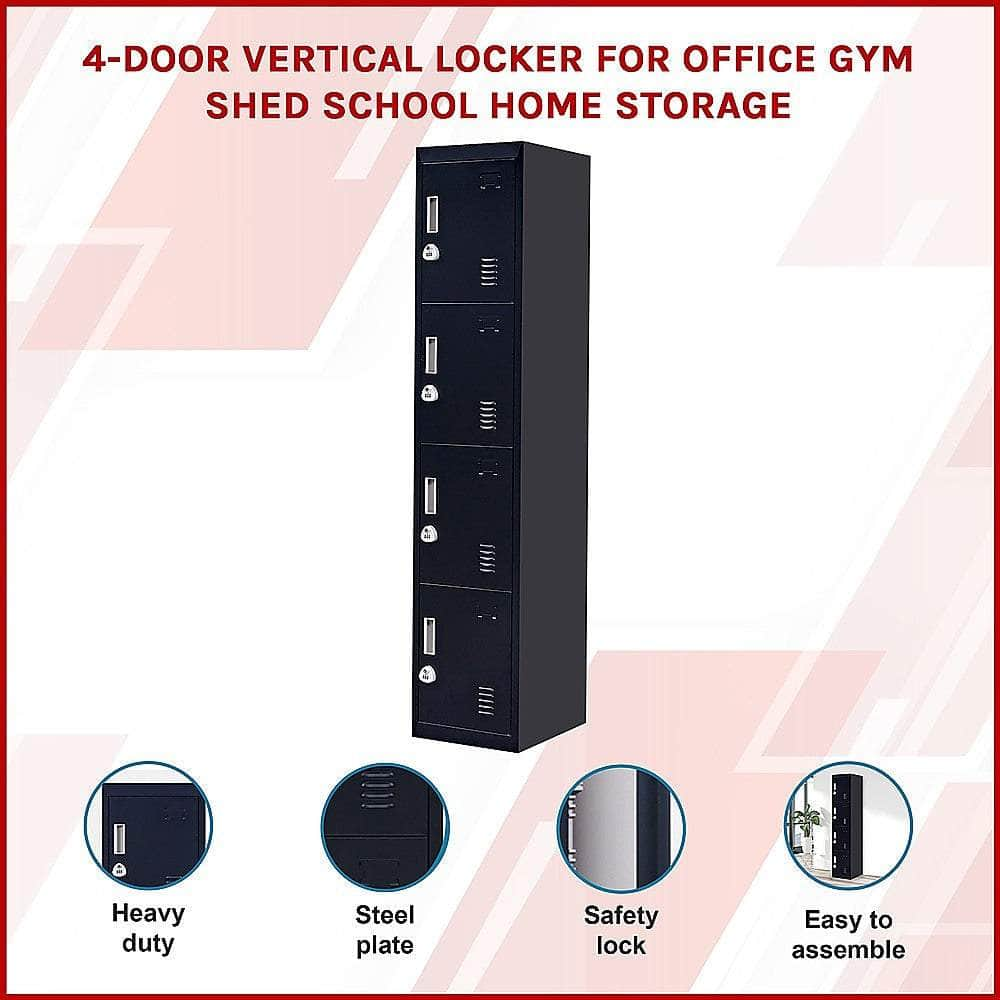 Quadruple-Door Vertical Cabinet Organize With Ease