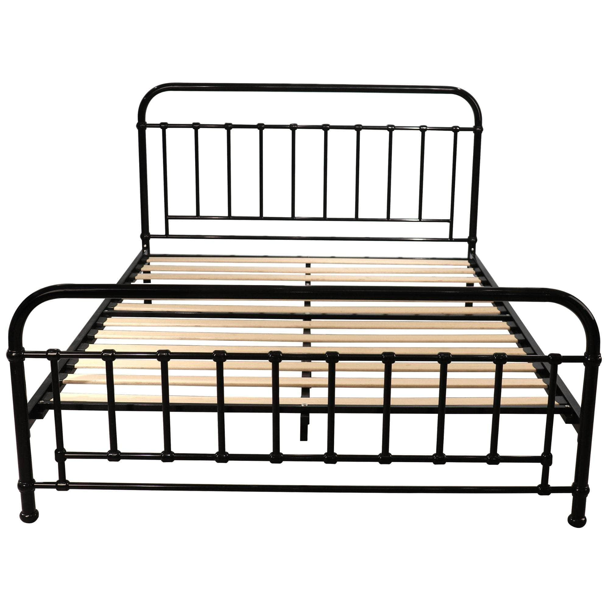 Queen Bed Size Metal Frame Platform Mattress Base - Black