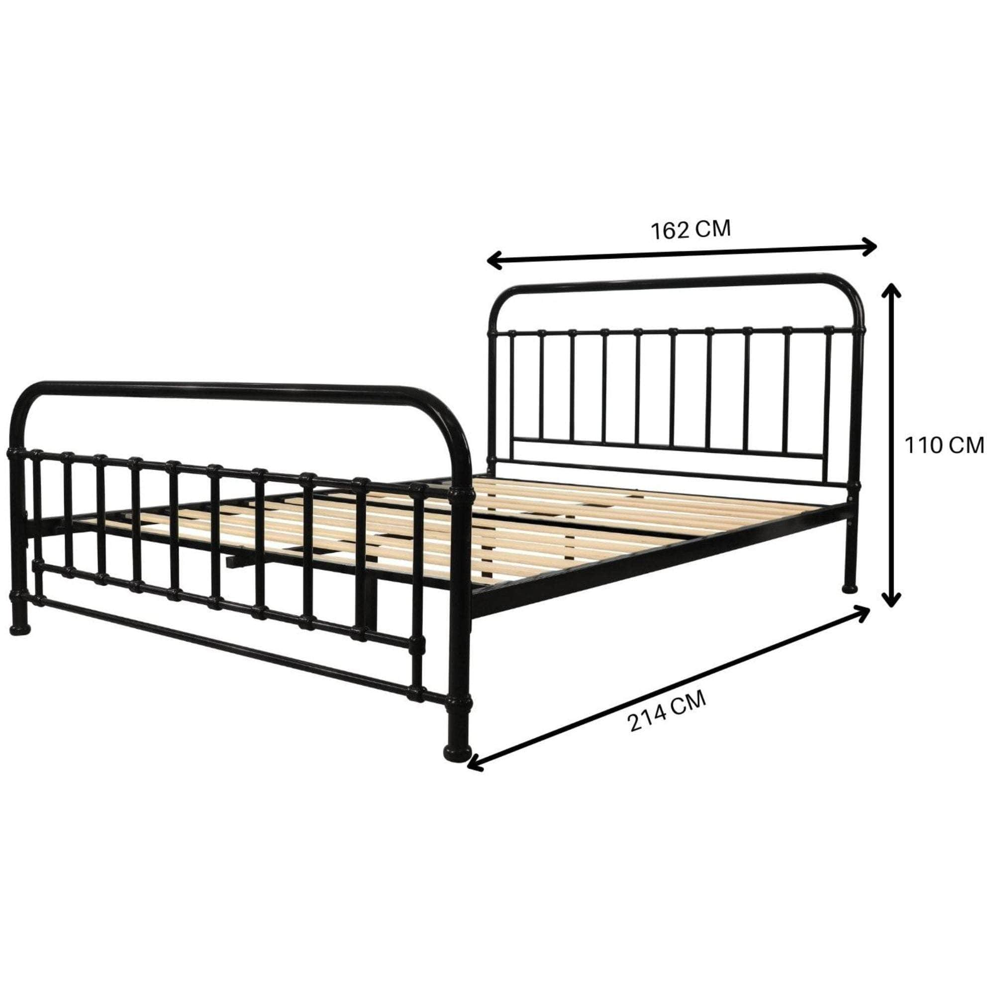 Queen Bed Size Metal Frame Platform Mattress Base - Black