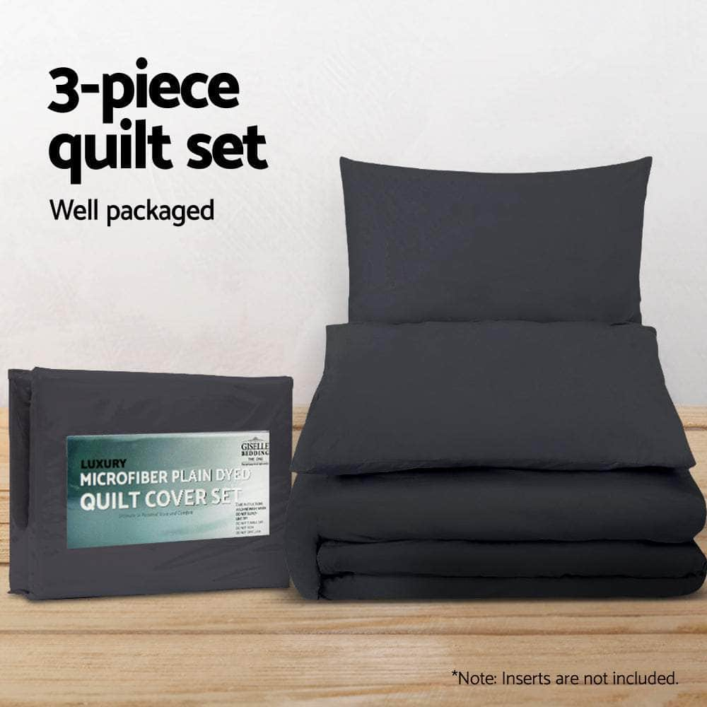 Quilt Cover Set Classic Black Queen