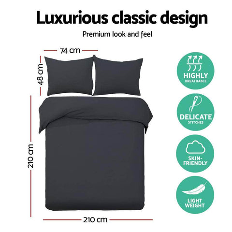 Quilt Cover Set Classic Black Queen