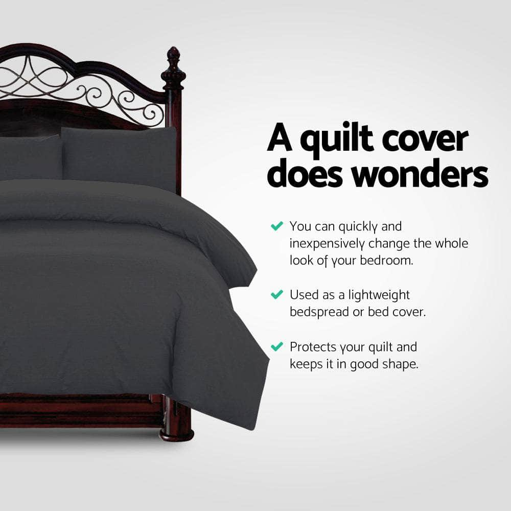 Quilt Cover Set Classic Black Queen