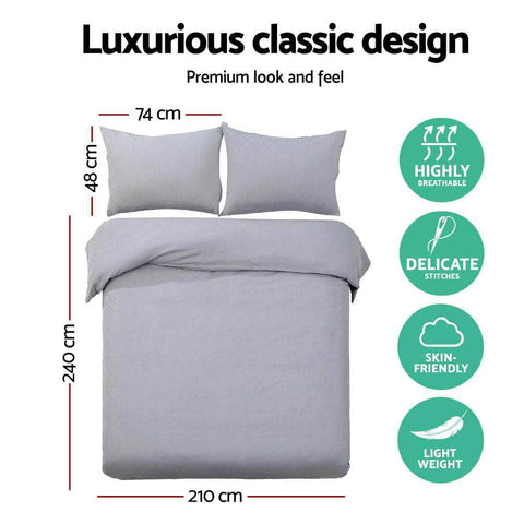 Quilt Cover Set Classic Grey King