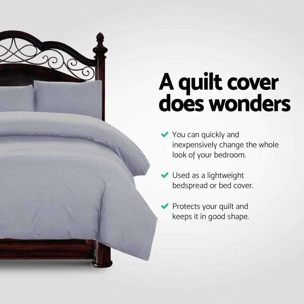 Quilt Cover Set Classic Grey Queen