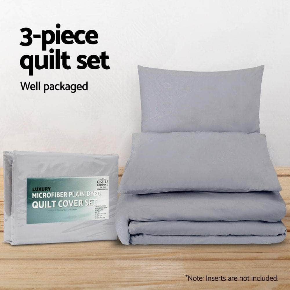 Quilt Cover Set Classic Grey Queen