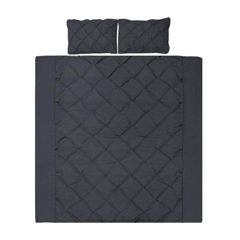 Quilt Cover Set Diamond Black Super King