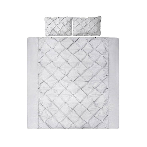 Quilt Cover Set Diamond Grey Super King