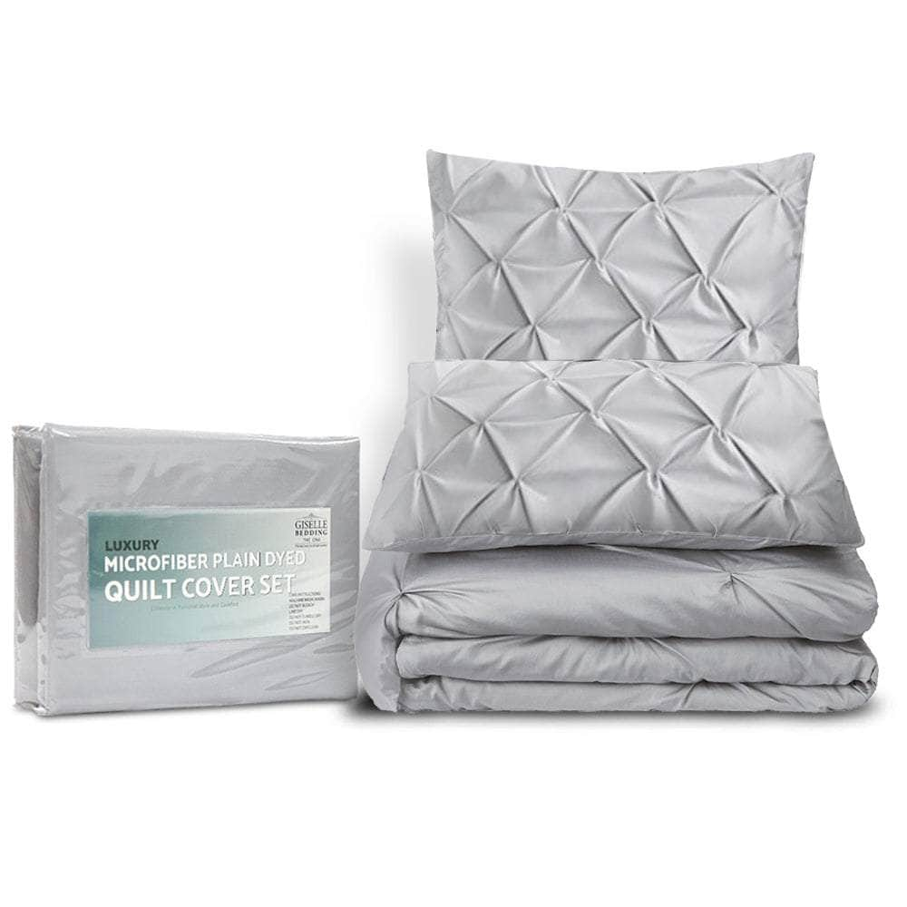 Quilt Cover Set Diamond Grey Super King