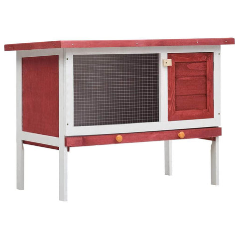 Rabbit Hutch 1 Layer Red Wood