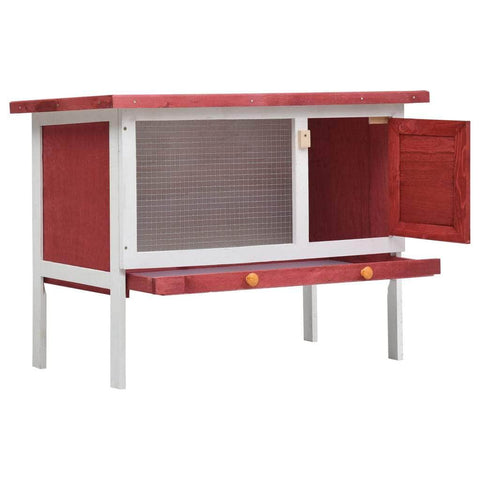 Rabbit Hutch 1 Layer Red Wood