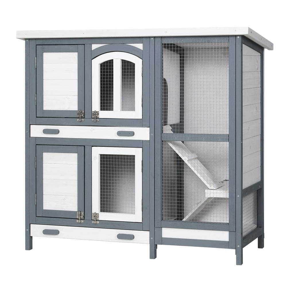 Rabbit Hutch Chicken Coop Large Wooden House Run Cage Bunny