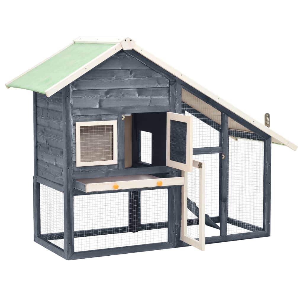 Rabbit Hutch Grey And White Solid Firwood