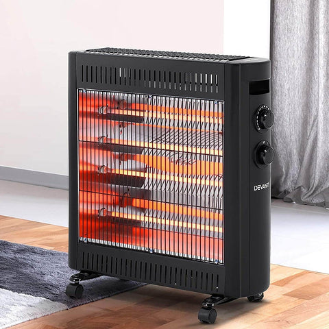 Radiant Heater, 2200W Electric Infrared Heaters for Bedroom Indoor Home Room Bat