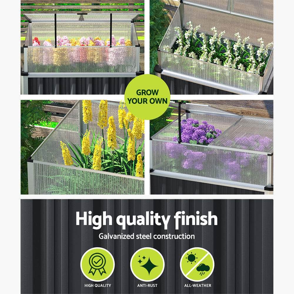 Raised Greenhouse Garden Bed - Galvanized Steel 80CM