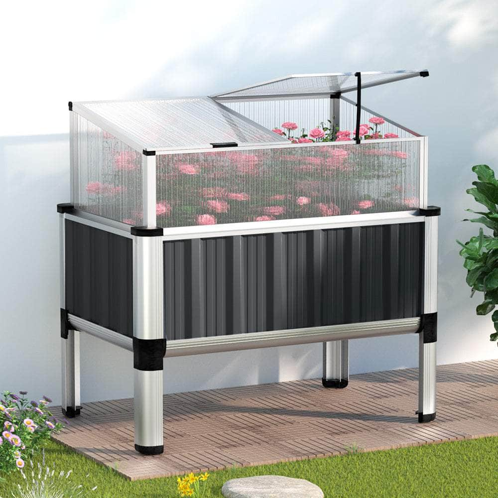 Raised Greenhouse Garden Bed - Galvanized Steel 80CM