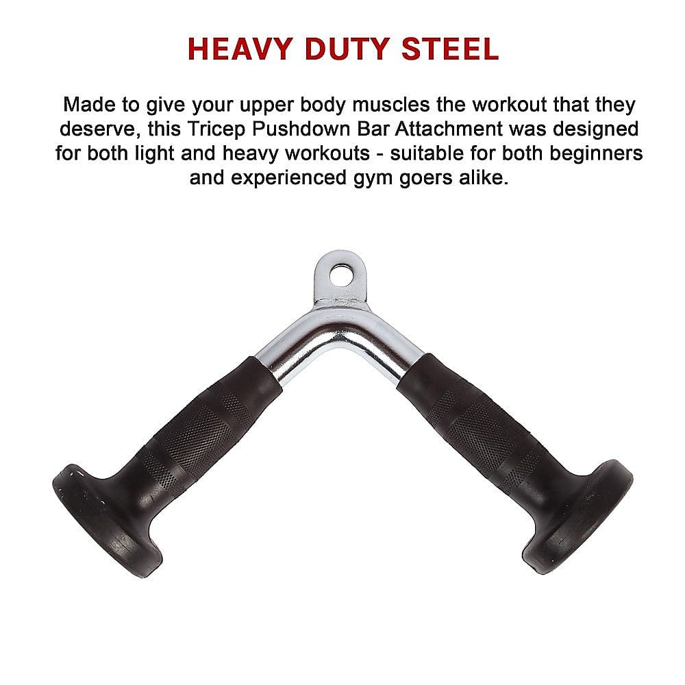 Randy & Travis Rubber-Coated Tricep Pushdown Bar Attachment