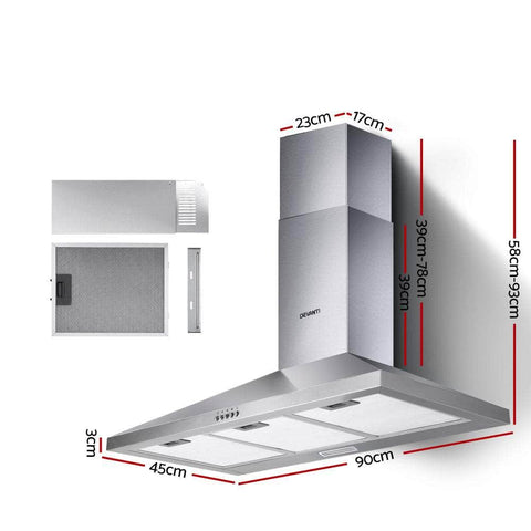 Range Hood 90Cm Rangehood Stainless Steel