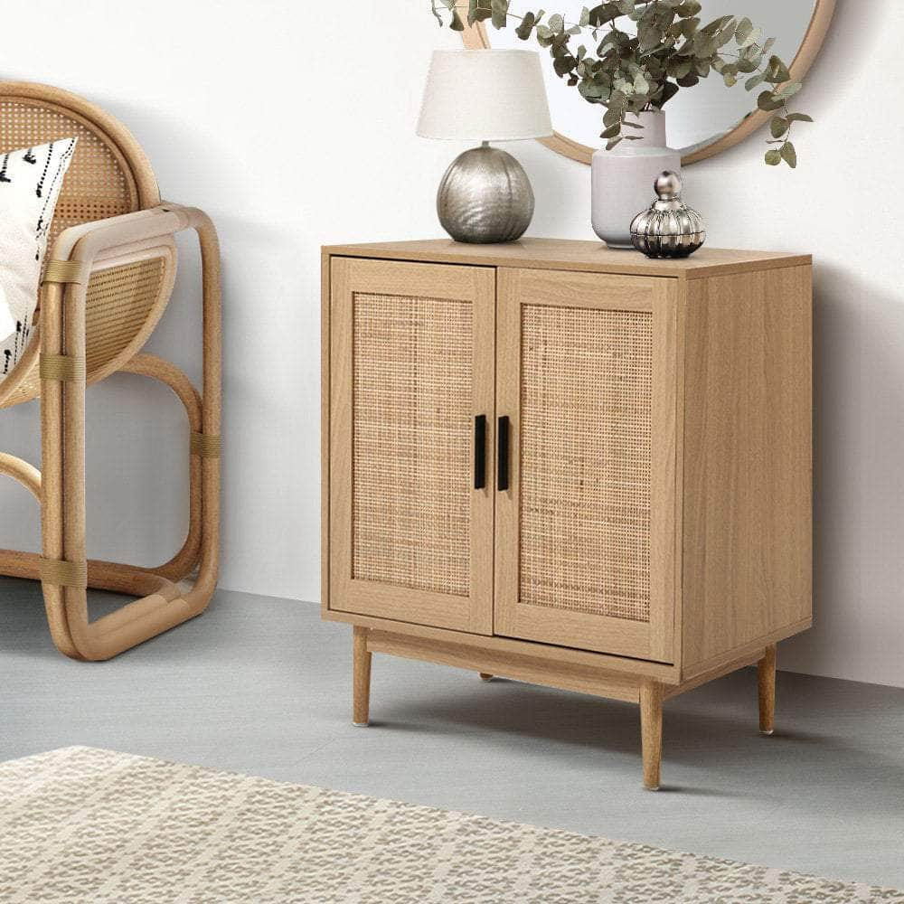 Rattan Buffet Sideboard Cabinet Storage Hallway Table Kitchen Cupboard