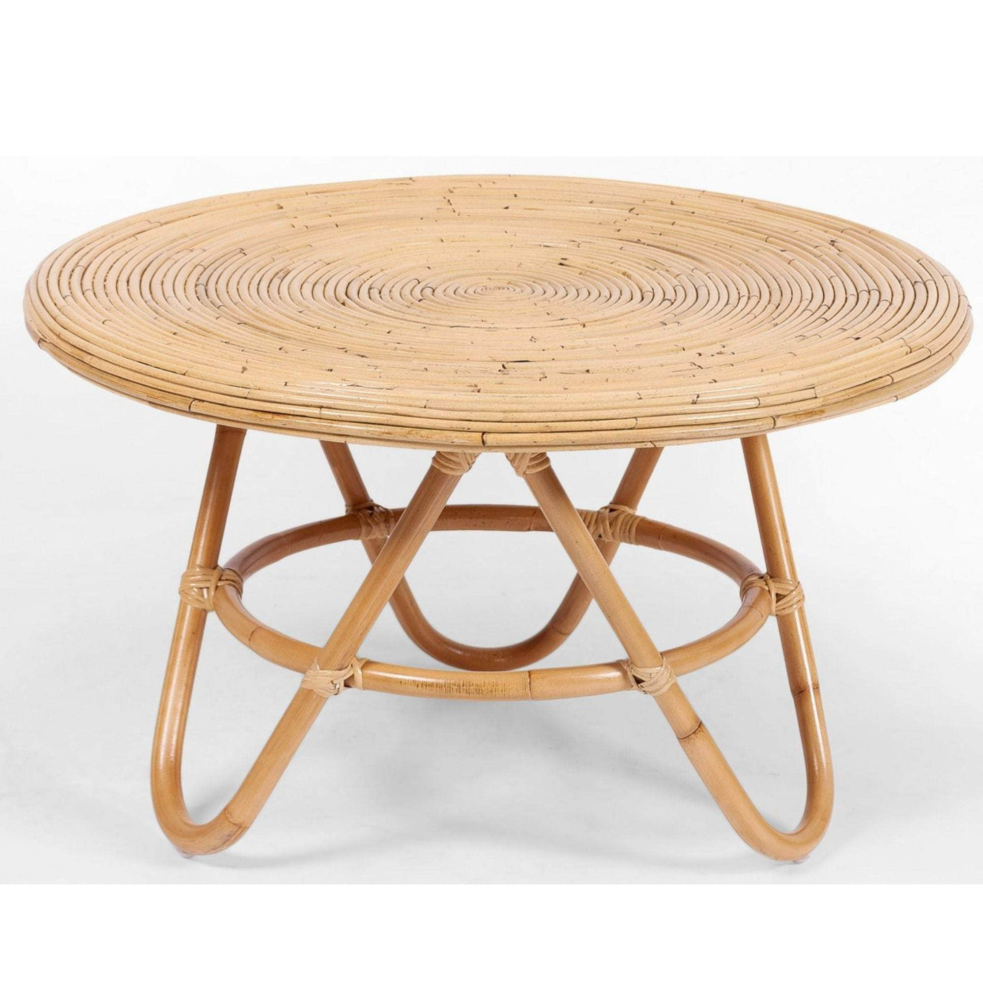 Rattan Round Coffee Table 80Cm - Natural