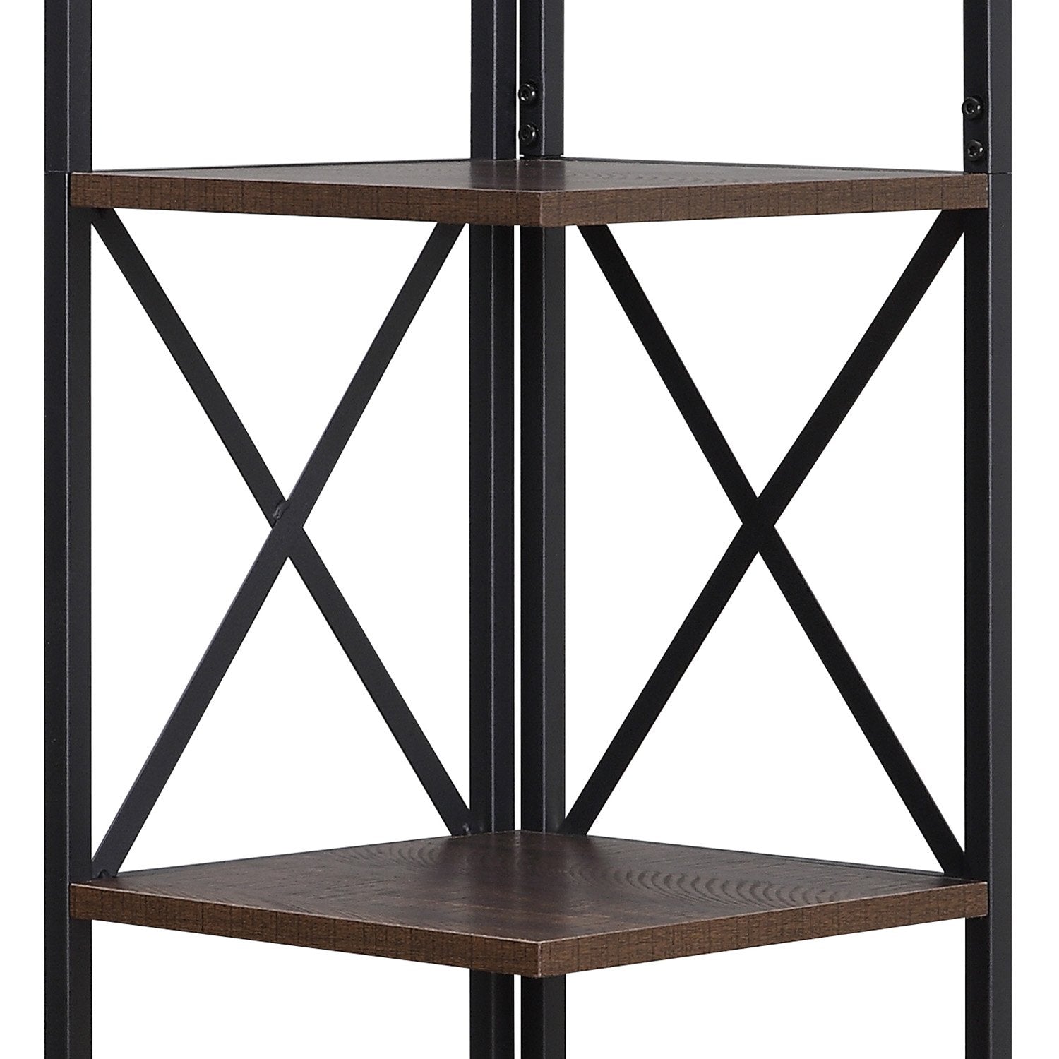 Nora 5-Tier Corner Bookshelf - Walnut/Black