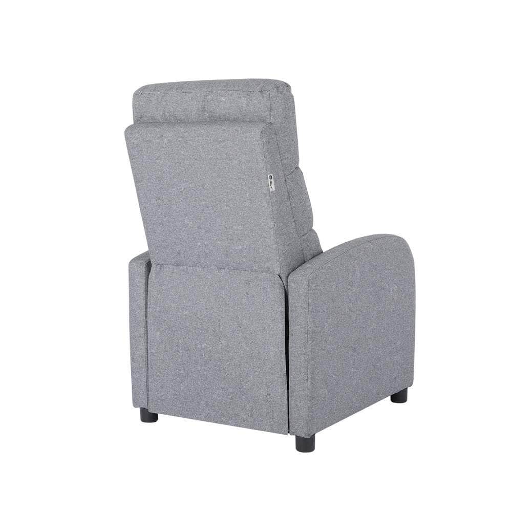 Recliner Chair Armchair Adjustable Sofa Lounge Polyester Grey