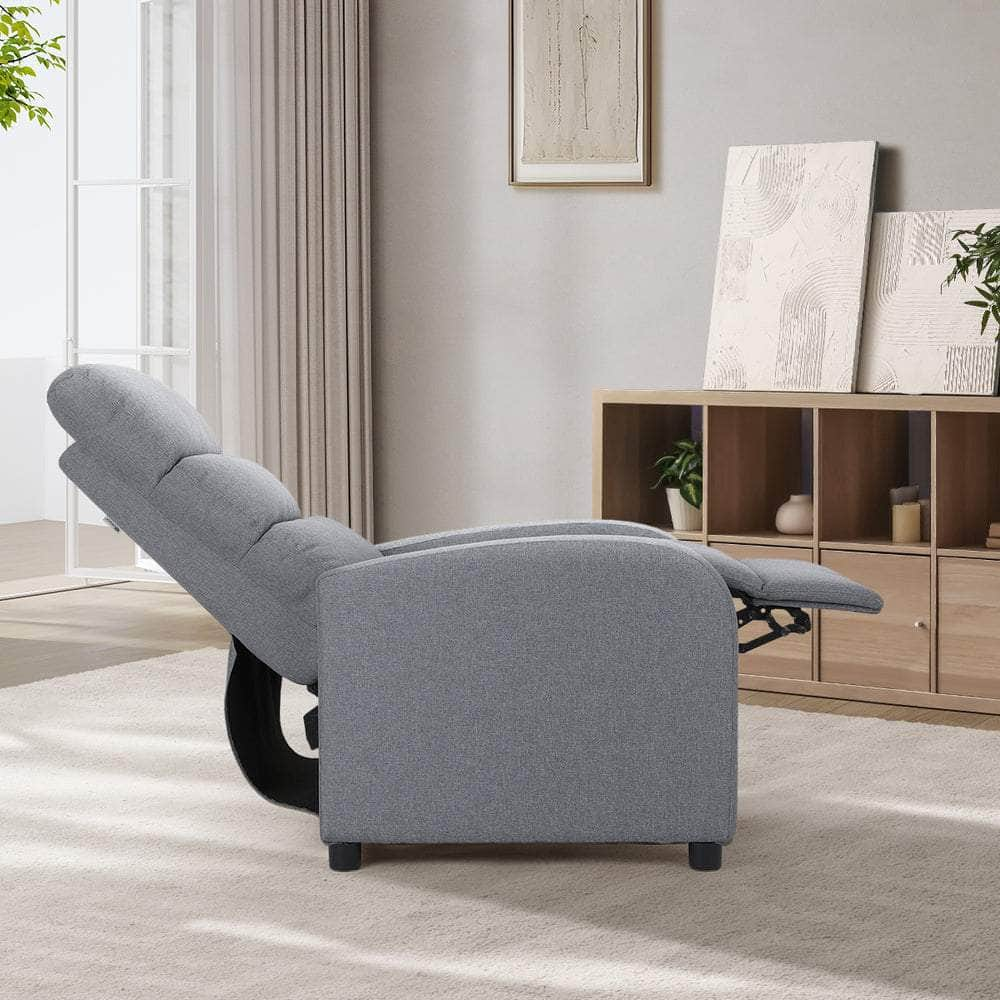 Recliner Chair Armchair Adjustable Sofa Lounge Polyester Grey