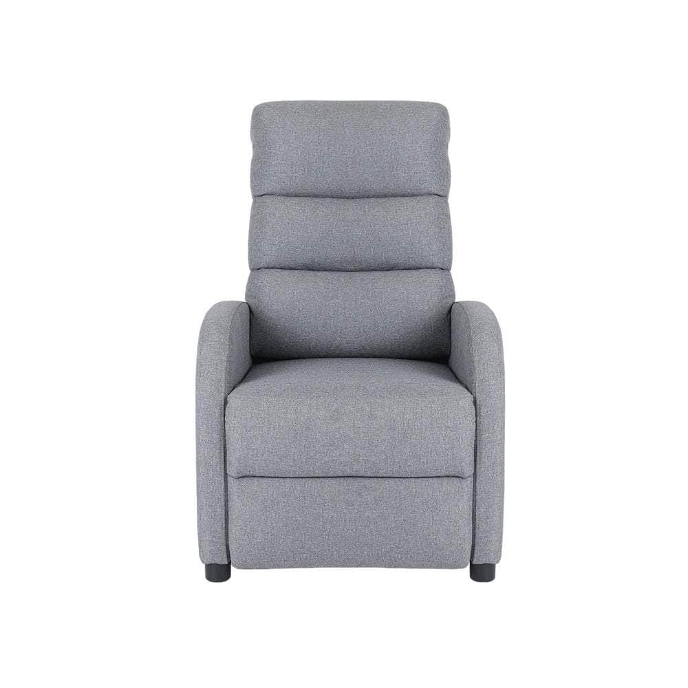 Recliner Chair Armchair Adjustable Sofa Lounge Polyester Grey