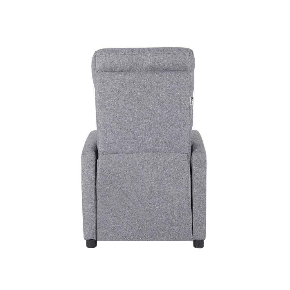 Recliner Chair Armchair Adjustable Sofa Lounge Polyester Grey