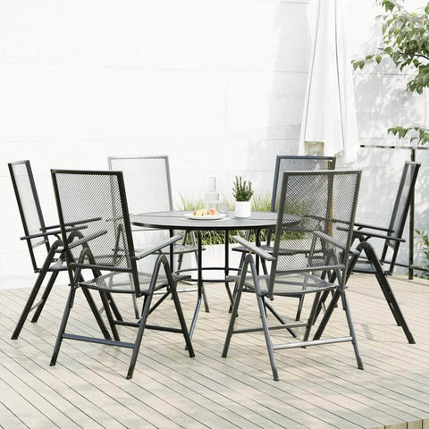 Reclining Garden Chair Set 7 Piece Anthracite