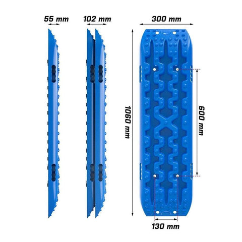 Recovery tracks Boards 10T 2 Pairs Sand Mud Snow With Mounting Bolts pins Blue