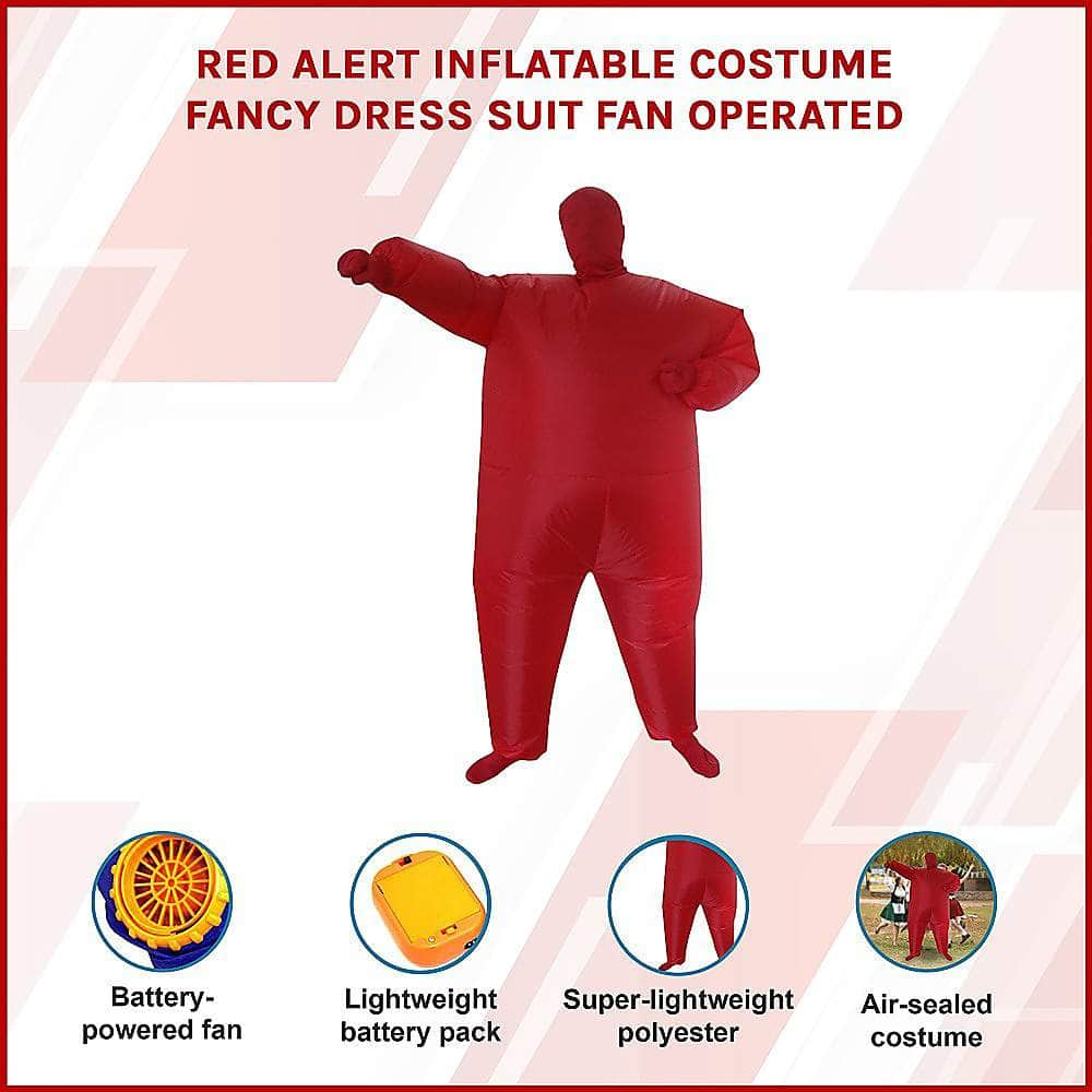 Red Alert Inflatable Costume Fancy Dress Suit Fan Operated