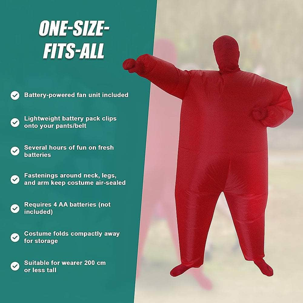 Red Alert Inflatable Costume Fancy Dress Suit Fan Operated