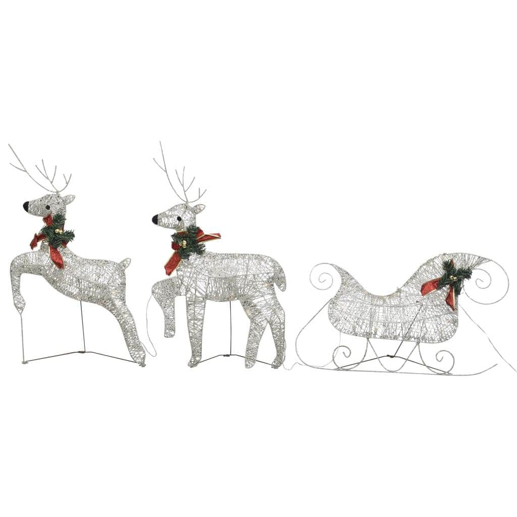 Reindeer & Sleigh Christmas Decoration 140 LEDs Outdoor Gold