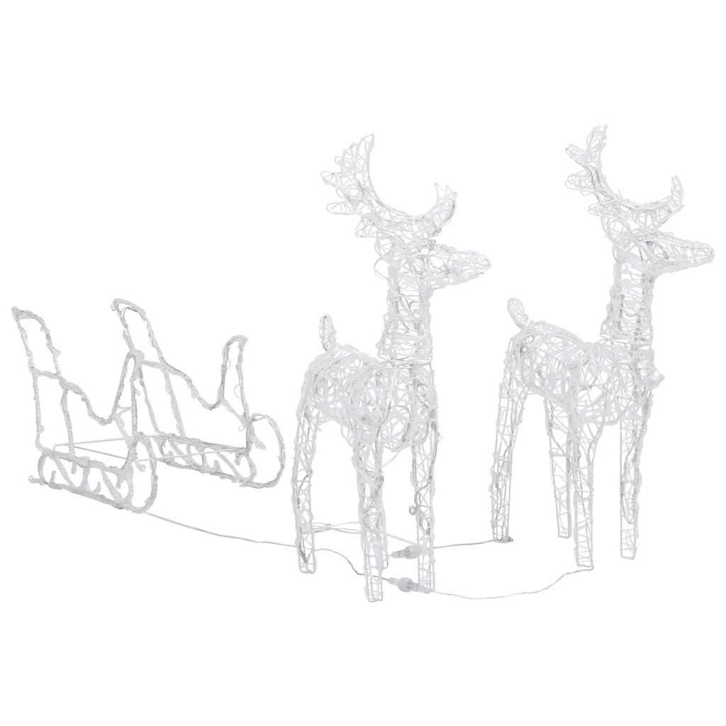 Reindeers & Sleigh Christmas Decoration 160 LEDs /Acrylic