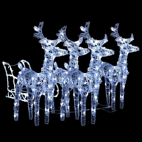 Reindeers & Sleigh Christmas Decoration LEDs Acrylic