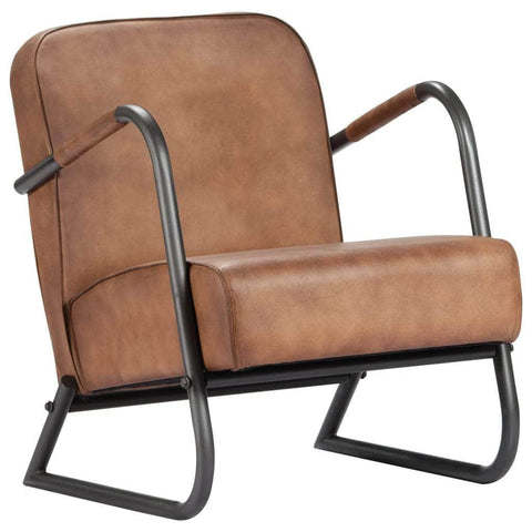 Rela Armchair Light Brown Real Leather